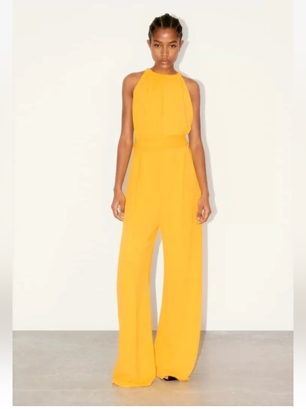 Ina Bright Yellow Halter Jumpsuit